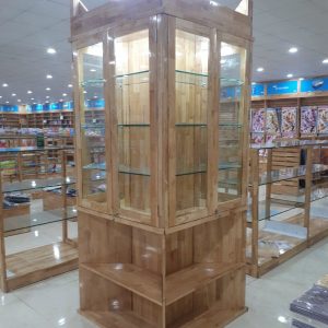 Kệ gỗ cho nhà sách, Tủ kính tủ trưng bày sản phẩm