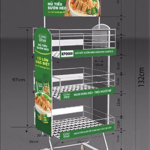 Kệ quảng cáo sản phẩm nhãn hàng mẫu 5 mỳ cung đình