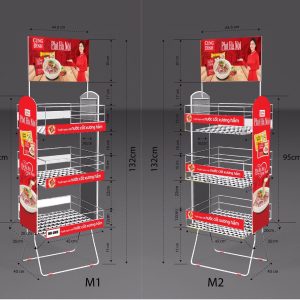 Kệ quảng cáo sản phẩm nhãn hàng mẫu 6 phở Hà Nội