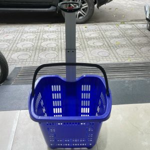 Giỏ kéo siêu thị mầu xanh
